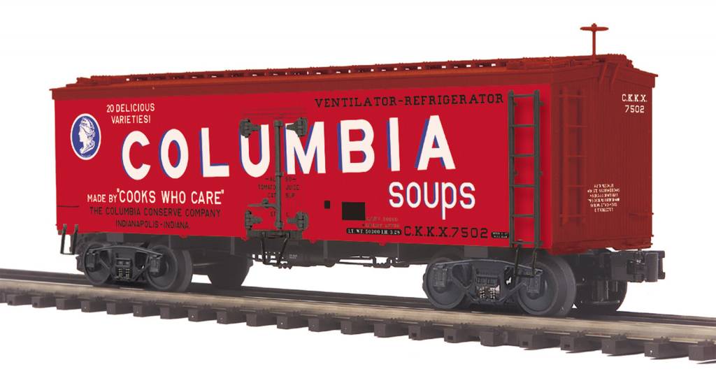 MTH - Premier Columbia Soups 36' Woodsided Reefer Car 20-94413