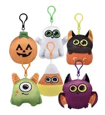 3.5" Halloween Plush Backpack Clip On Assorted