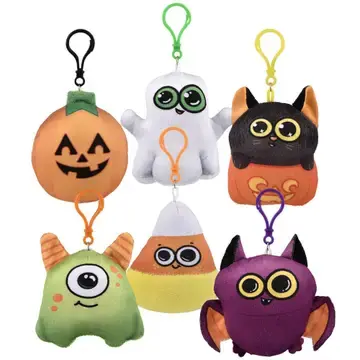 3.5" Halloween Plush Backpack Clip On Assorted