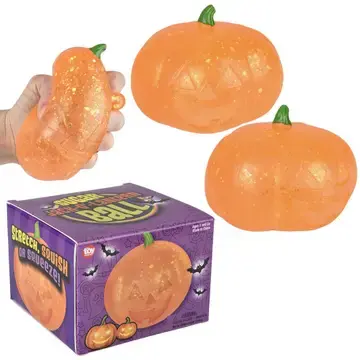 3.75" Jack O Lantern Squeezy Sugar Ball - Halloween