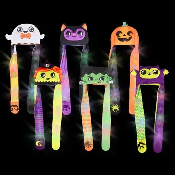Light-Up Halloween Plush Hoodie-Hat-Scarf Assrt