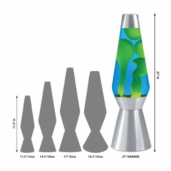 Schylling 27'' Lava Lamp - Yellow, Blue, Silver Base