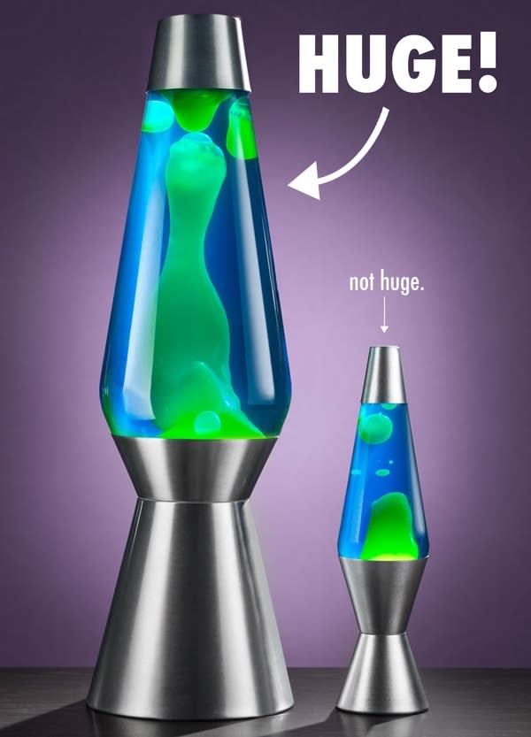 Schylling 27'' Lava Lamp - Yellow, Blue, Silver Base