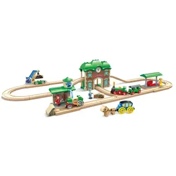 HAPE Wooden Retro Train & Station Set - HAPE