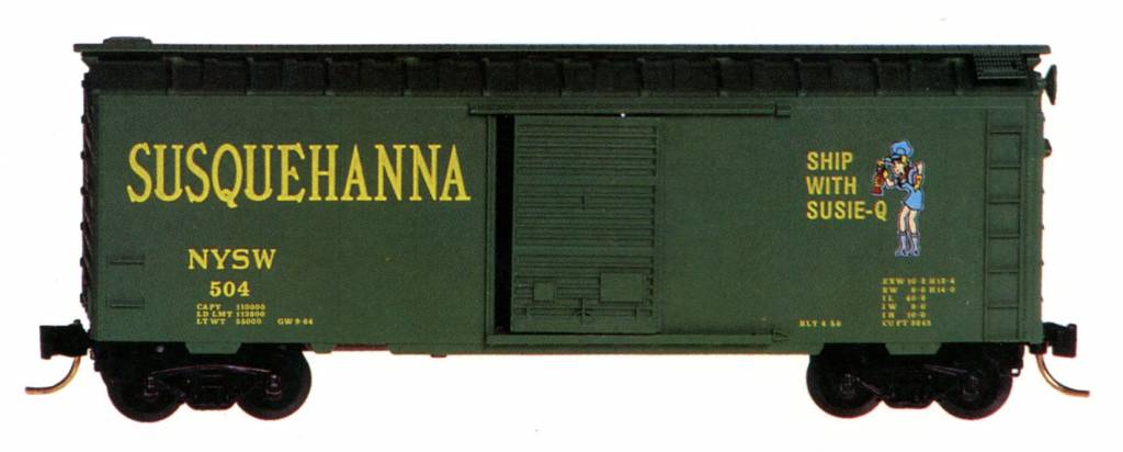 Micro Trains Line #20670 N Scale New York, Susquehanna & Western 40' Standard Box Car w/Single Door