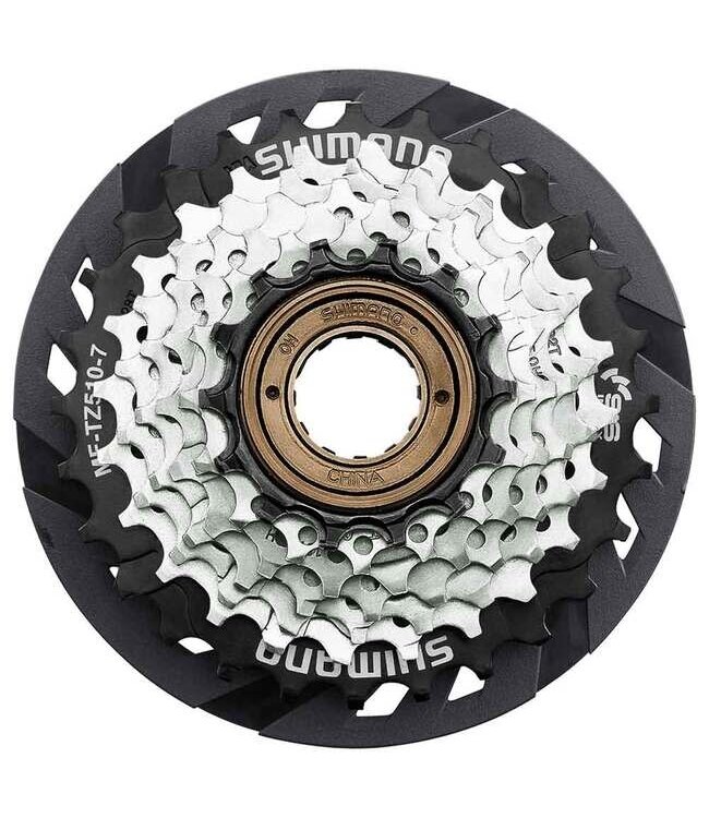 Shimano MF-TZ510 14-28T freewheel with spoke protector
