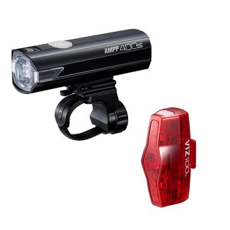 CATEYE Cateye rechargeable AMP 400S front and VIZ 100 rear lights