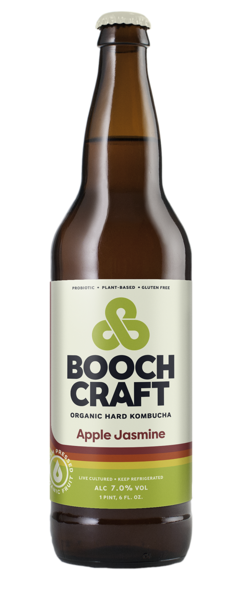 Booch Craft High Alcohol Apple lime Jasmine Kombucha ABV 7% 22 OZ