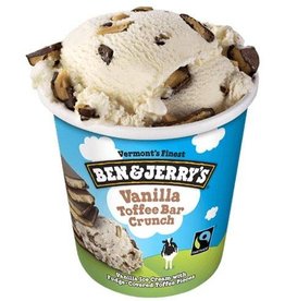 Ben & Jerry's Vanilla Toffee Bar Crunch Ice Cream 1 Pt