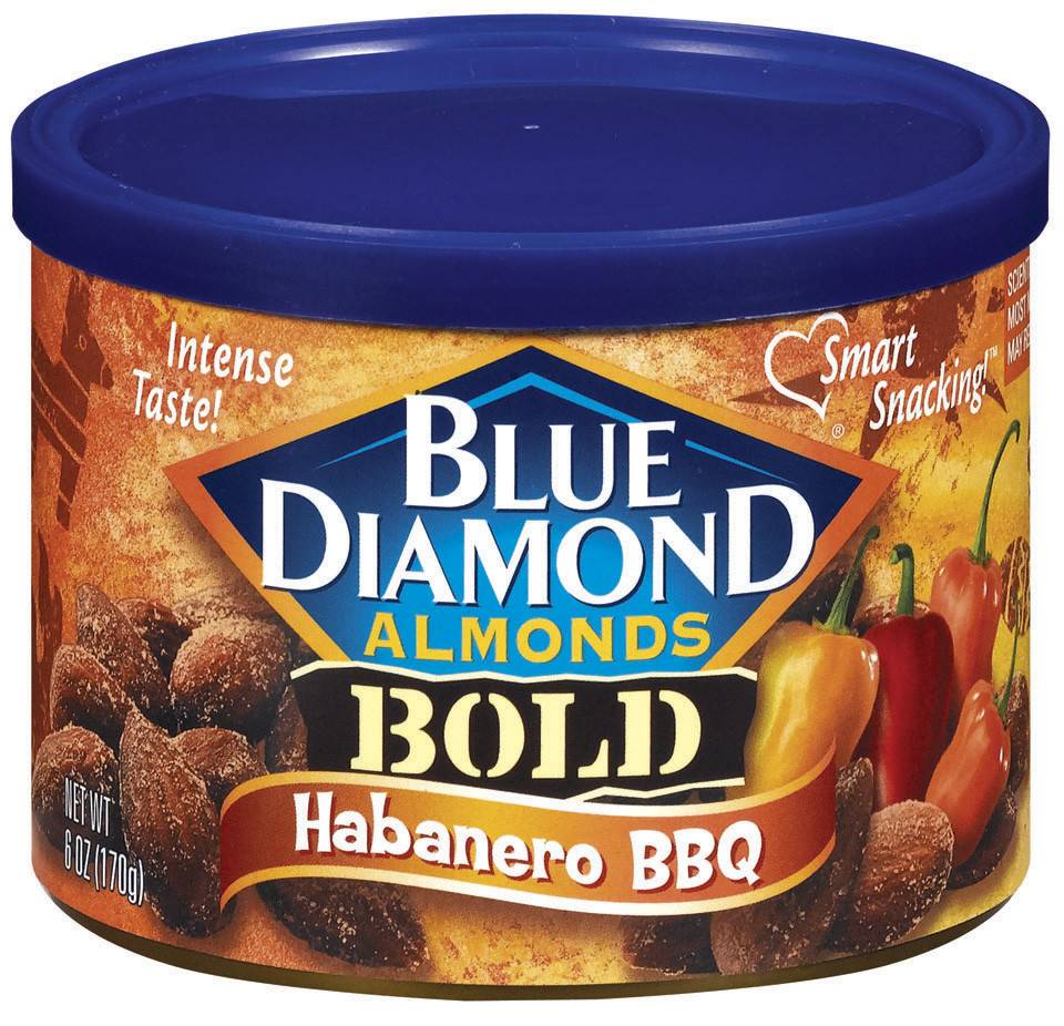 Blue Diamond Almonds Can Bold Habanero BBQ 6oz