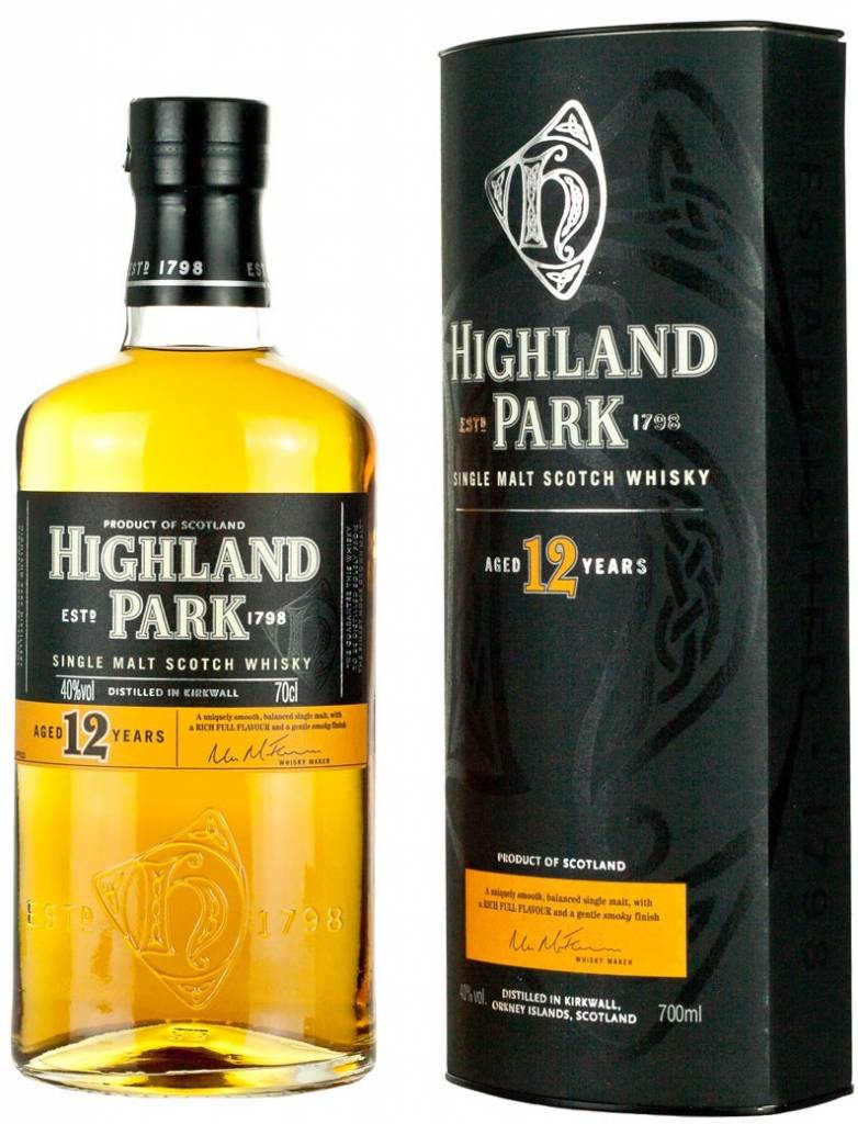 Highland Park 12 Year Old Single Malt Scotch Whiskey Proof: 87  750 mL