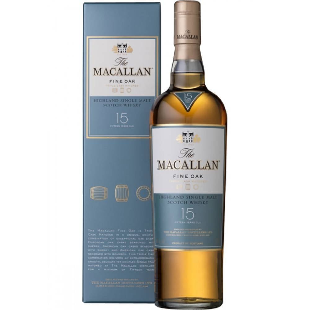 The Macallan Single Malt Scotch Whisky 15 Years Old Fine Oak Proof: 86  750 mL