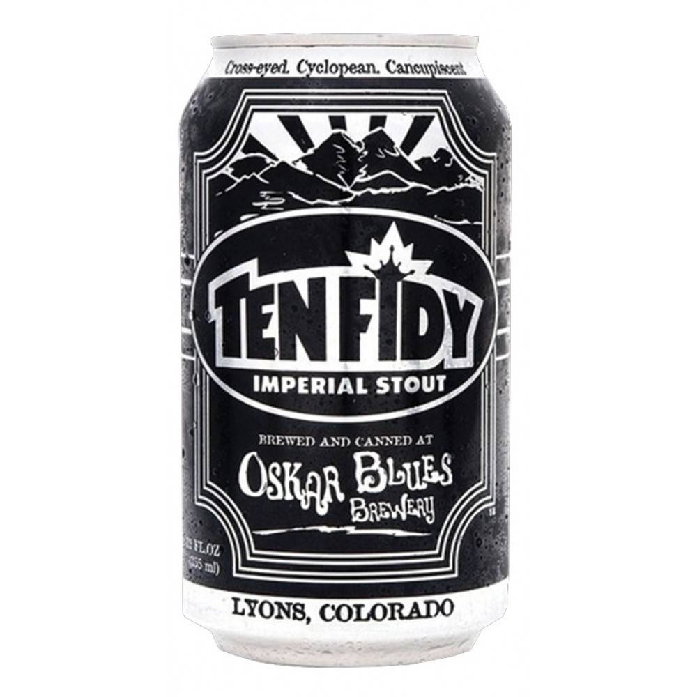 Oskar Blues Brewery Ten Fidy ABV: 10.5%  4 Pack