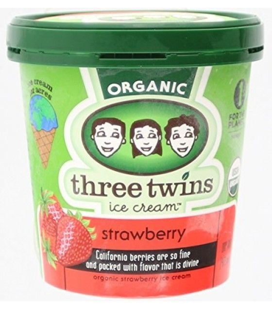 Three Twins Organic Strawberry Ice Cream 1 pt
