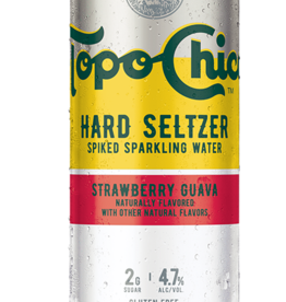 Topo Chico Hard Seltzer Strawberry Guava   ABV 4.7% 24 Fl OZ