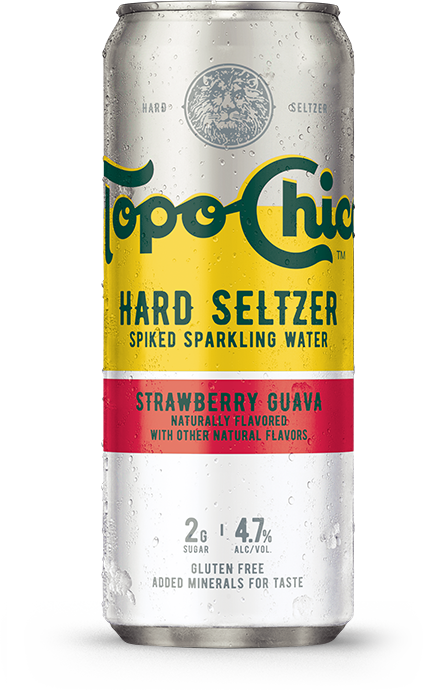 Topo Chico Hard Seltzer Strawberry Guava   ABV 4.7% 24 Fl OZ