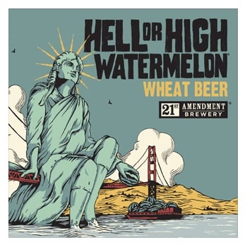 21st Amendment Hell or High Watermelon ABV 4.9% 6 packs