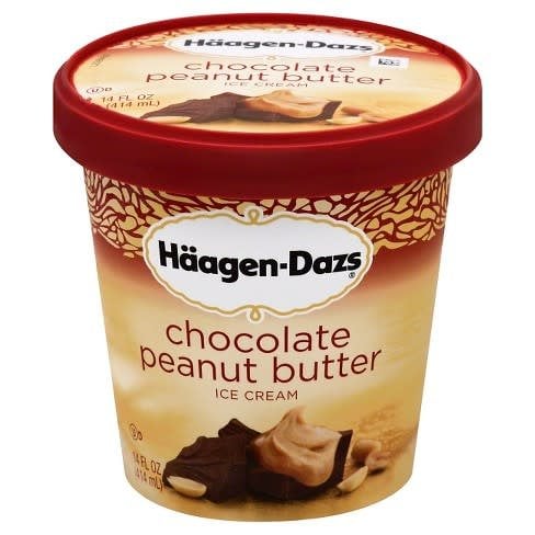 Haagen Dazs Chocolate Peanut Butter Ice Cream 1 pint 14 oz