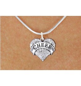 Cheer Crystal Heart Charm & Necklace