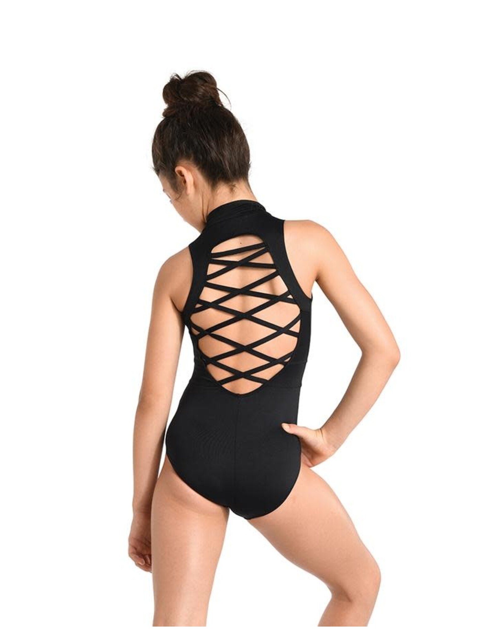 Sloan Zip Front Criss Cross Back Leotard