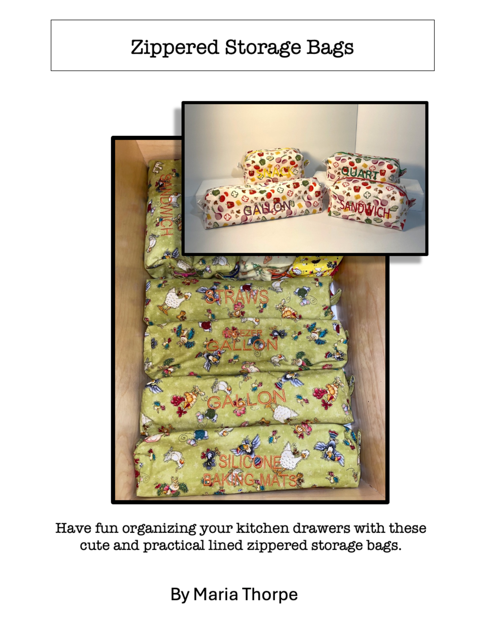 Zippered Storage Bags Pattern