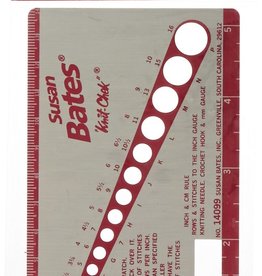 Susan Bates Bates 14099 Knit Chek Needle Sizer Gauge Ruler