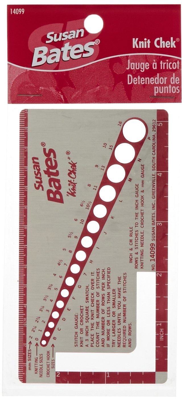 Susan Bates Knit Chek Needle Sizer Gauge Ruler Bates 14099