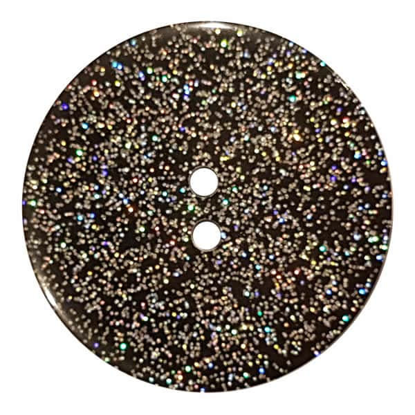 Dill Buttons 341326 Black Glitter Button 18mm