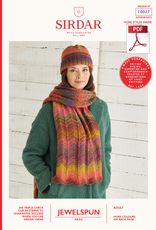 Sirdar 10027 Sirdar Jewelspun Chevron Scarf and Hat