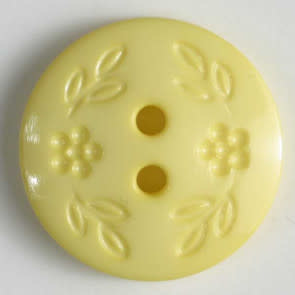 Dill Buttons 201366 Yellow Stamped Flower button 11 mm
