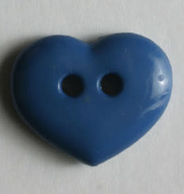 Dill Buttons 211481 Denim Blue Heart button 15mm