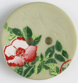 Dill Buttons 310847 Painted Flower 20mm Green