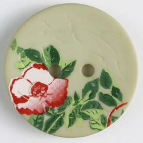 Dill Buttons 310847 Painted Flower 20mm Green