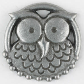 Dill Buttons 390302 Pewter Owl 25mm