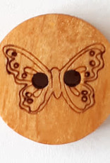 Dill Buttons 261290 Etched Wood Butterfly Button 18 mm