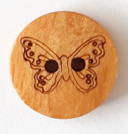 Dill Buttons 261290 Etched Wood Butterfly Button 18 mm