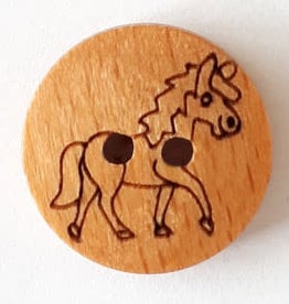 Dill Buttons 261291 Etched Wood Unicorn Button 18 mm