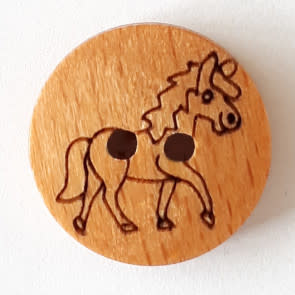 Dill Buttons 261291 Etched Wood Unicorn Button 18 mm