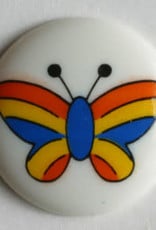 Dill Buttons Butterfly on White 15mm 211570