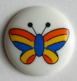 Dill Buttons Butterfly on White 15mm 211570