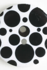 Dill Buttons 222040 BLACK Polka Dots 15 mm Button