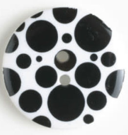 Dill Buttons 222040 BLACK Polka Dots 15 mm Button