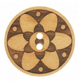 Dill Buttons 281186 Wood Etch Daisy Button 18 mm