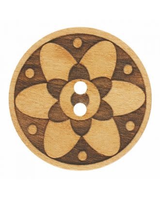 Dill Buttons 281186 Wood Etch Daisy Button 18 mm