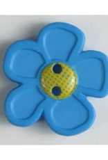 Dill Buttons 340553 Turquoise flower button 28mm