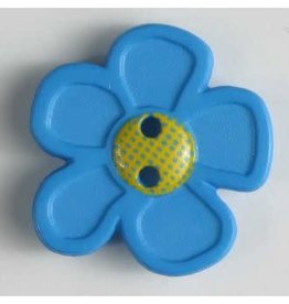 Dill Buttons 340553 Turquoise flower button 28mm