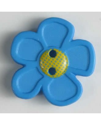 Dill Buttons 340553 Turquoise flower button 28mm