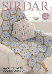 Sirdar 7817 Sirdar Hex Crochet Afghan & Cushion