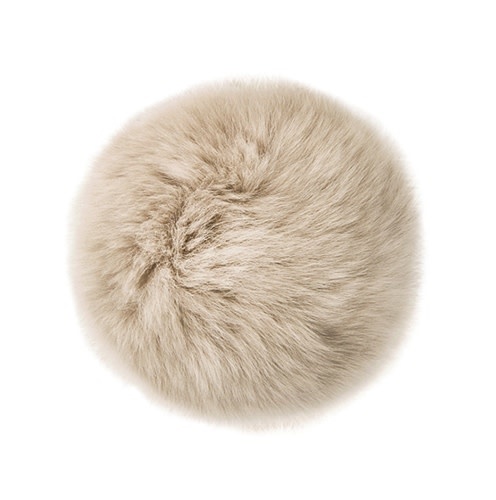 Rabbit Fur Pom Pom 3" BEIGE 572