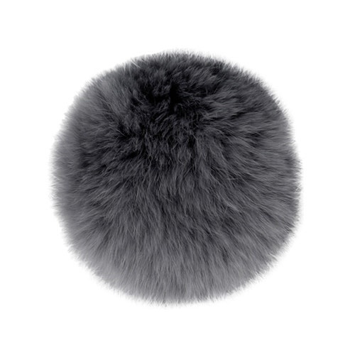 Rabbit Fur Pom Pom 3" DARK GREY 577